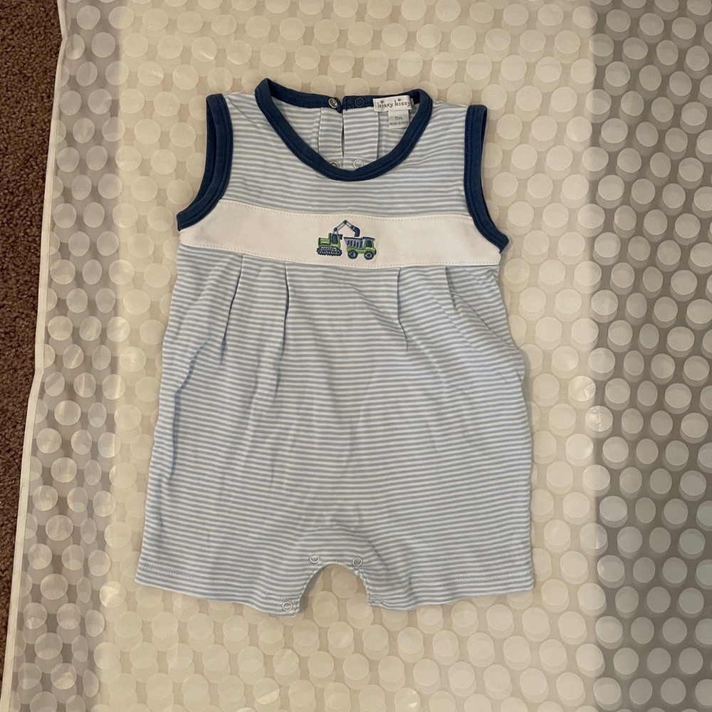 Kissy Kissy boys Striped Construction Sleeveless Baby Playsuit, NWOT, 9M